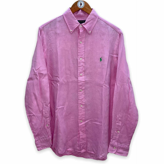 Pink Linen Polo Ralph Lauren Shirt