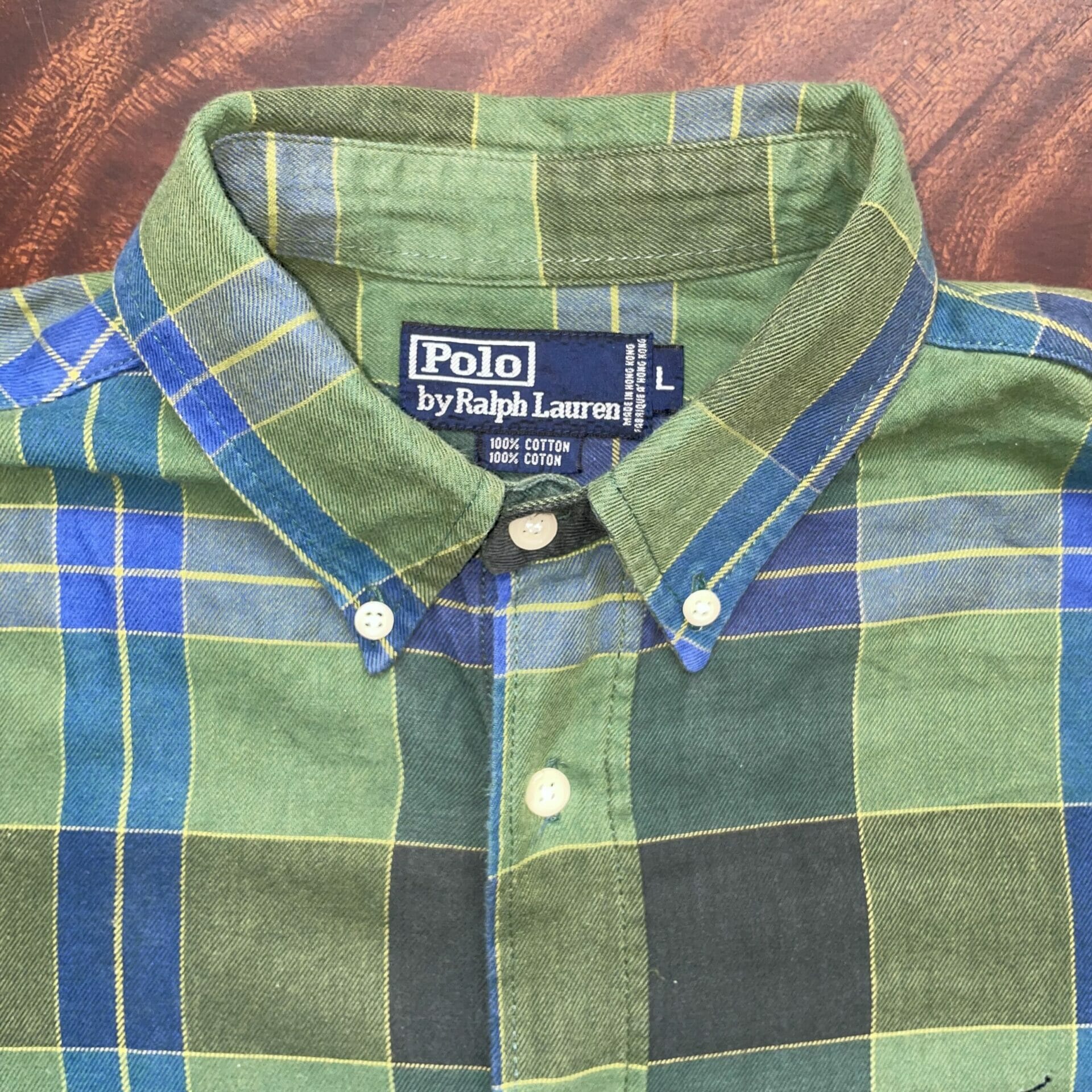 Green and Navy Checkered Ralph Lauren Shirt