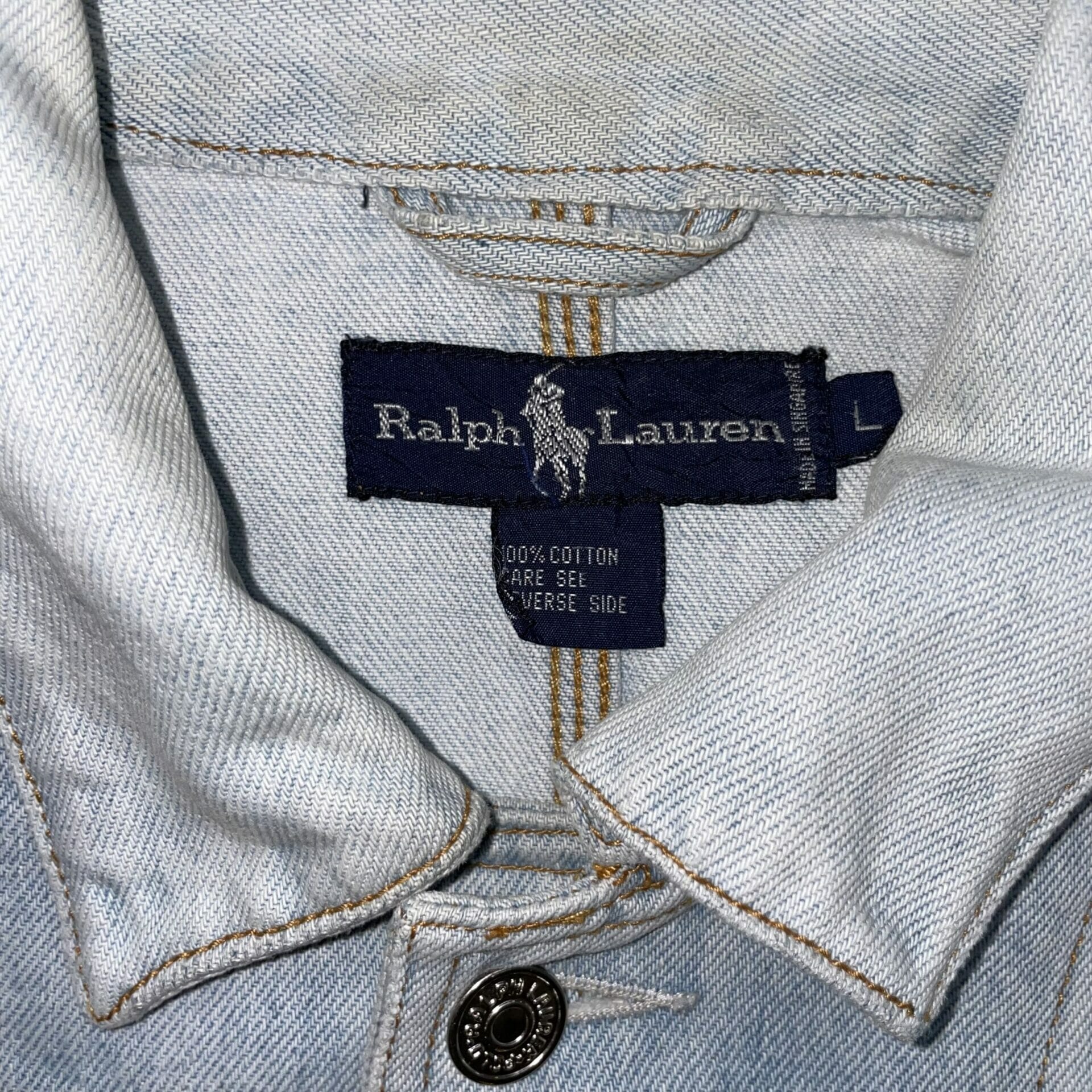 Ralph Lauren Washed Blue Denim Jacket, Size L