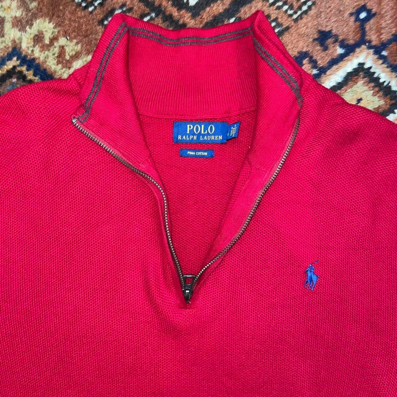 Red Pima Cotton Quarterzip