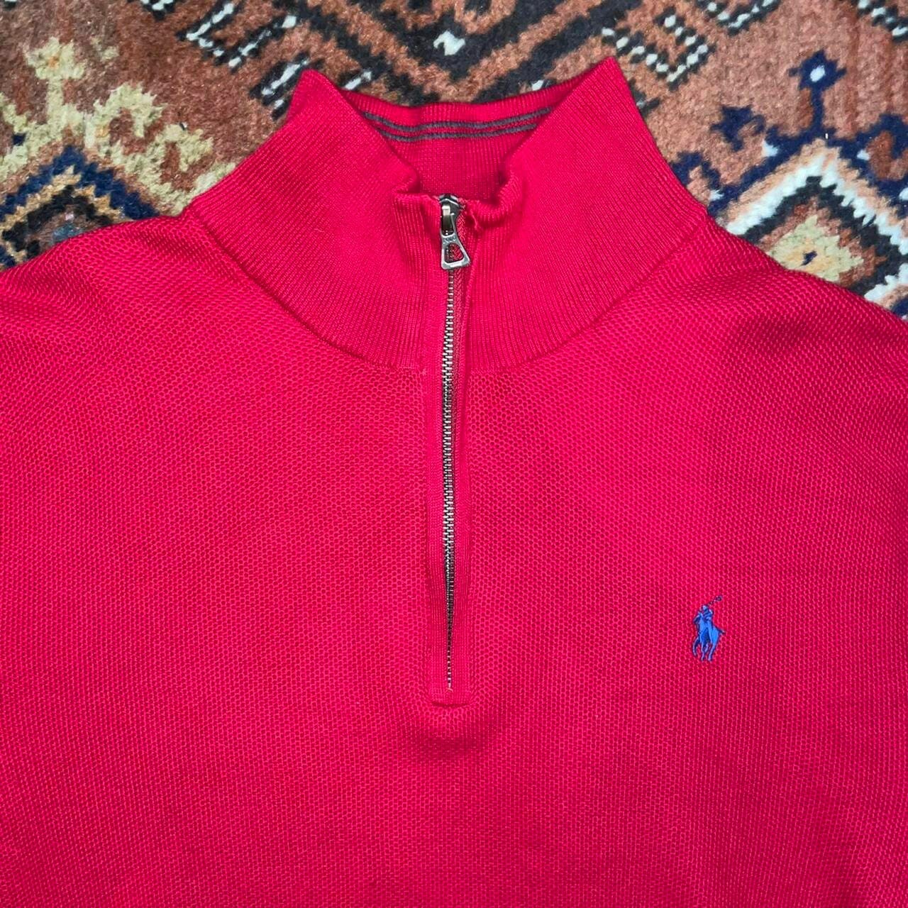 Red Pima Cotton Quarterzip