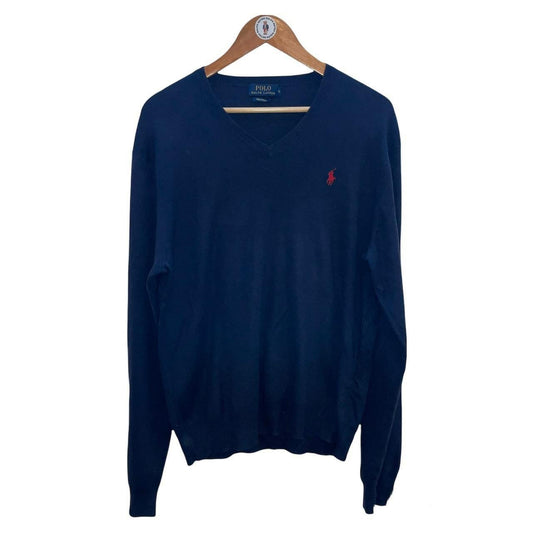 Navy V-Neck Jumper