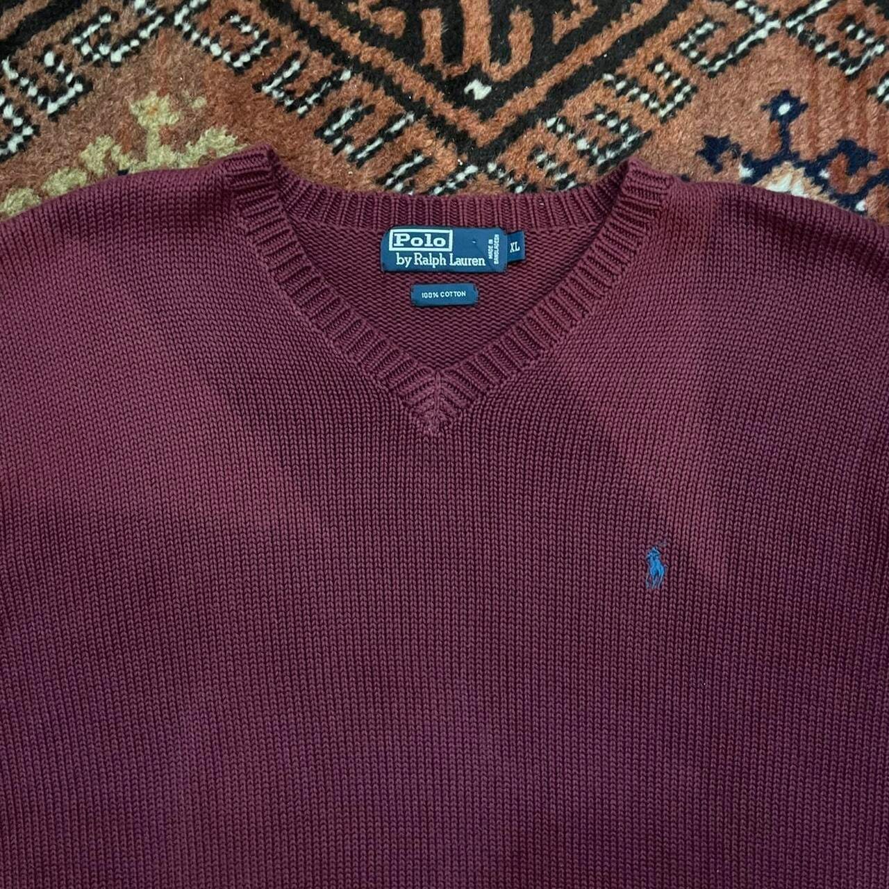 Maroon Knit V-Neck Jumper