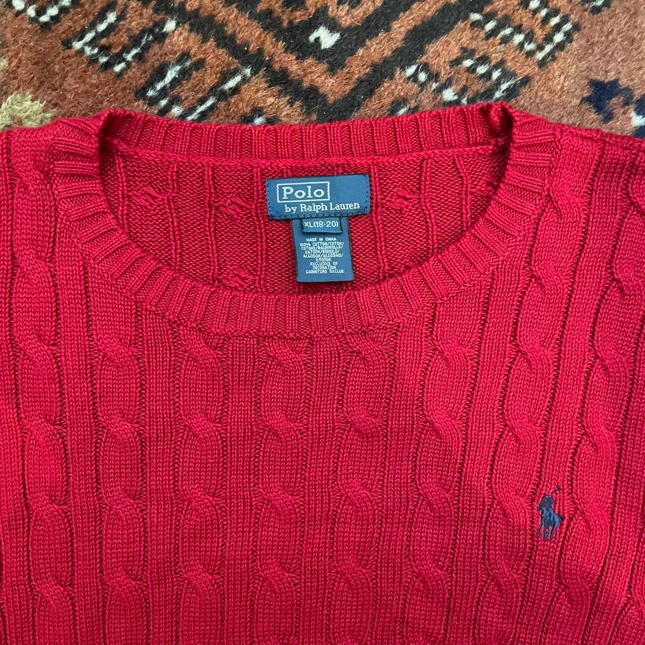 Cable Knit Red Jumper