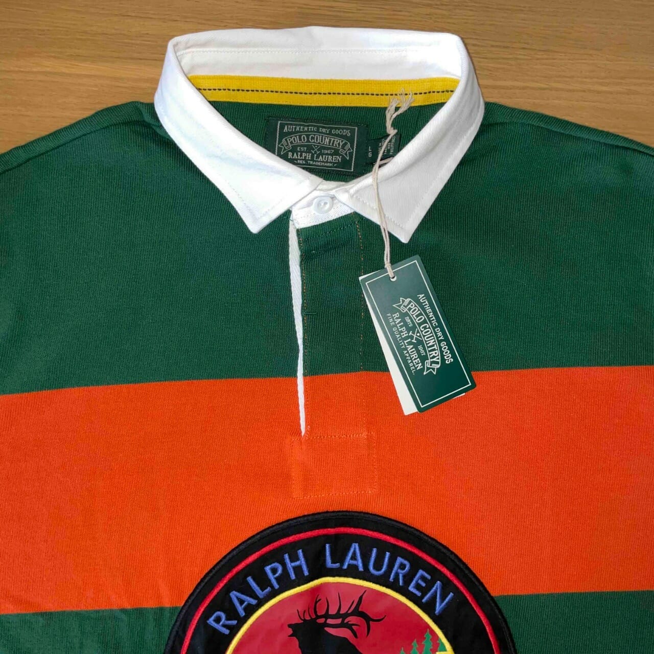 Polo Sportsman Green and Orange Stripe Jersey