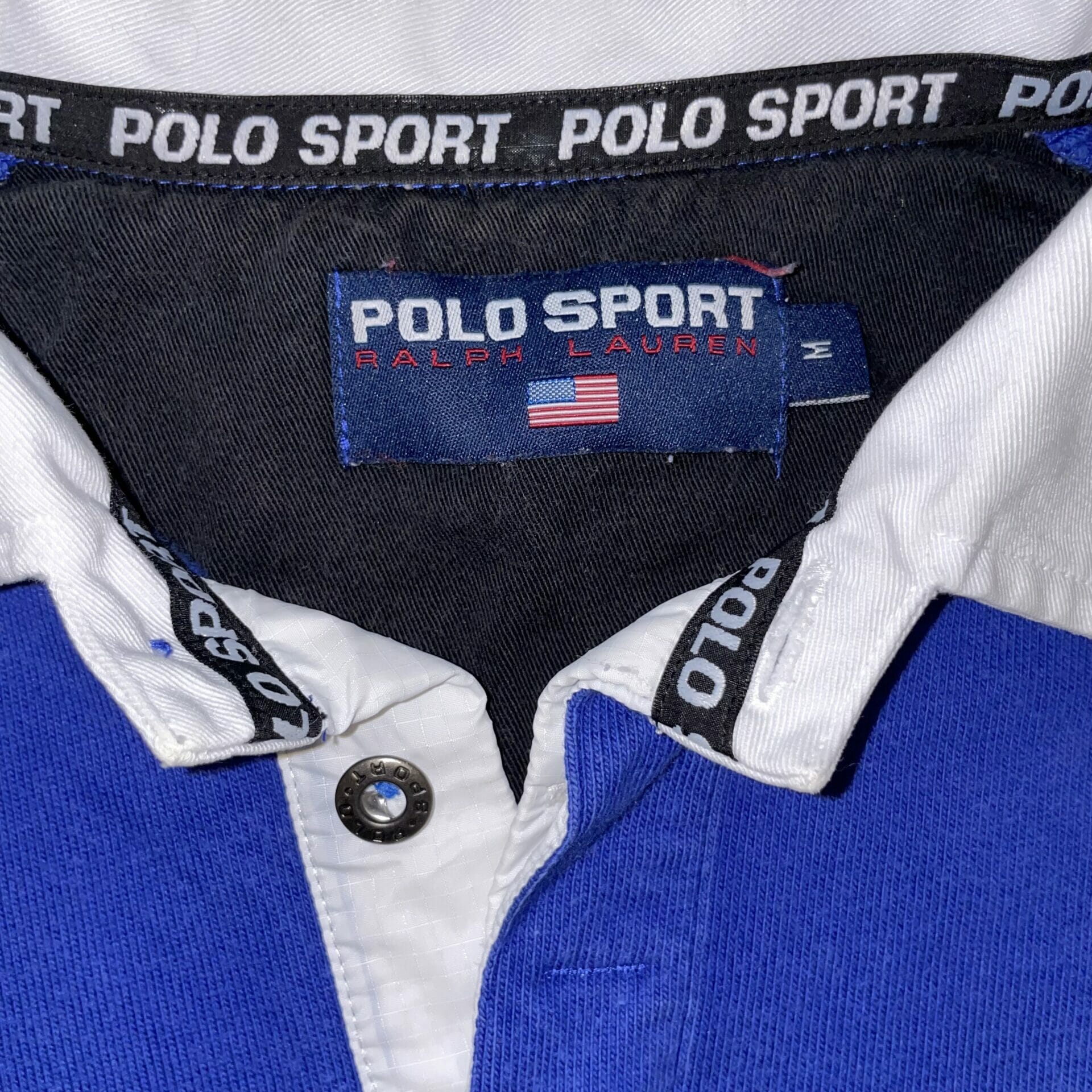 Blue and White Vintage Rugby Polo