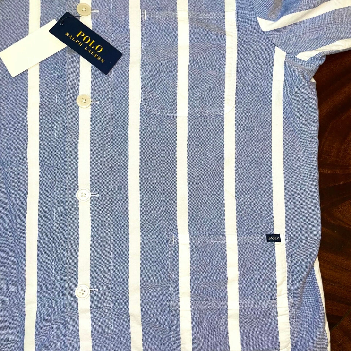 Blue Stripe Painters Jacket Shirt