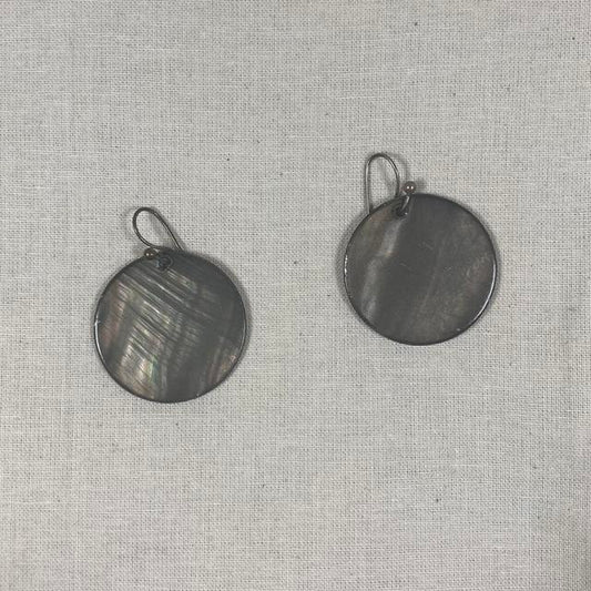 Gorgeous grey disk earrings - Women's Silver