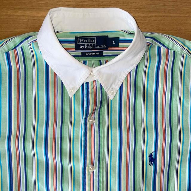 MULTI COLOUR STRIPE OXFORD SHIRT - M Men's Polo Ralph Lauren Casual Shirt