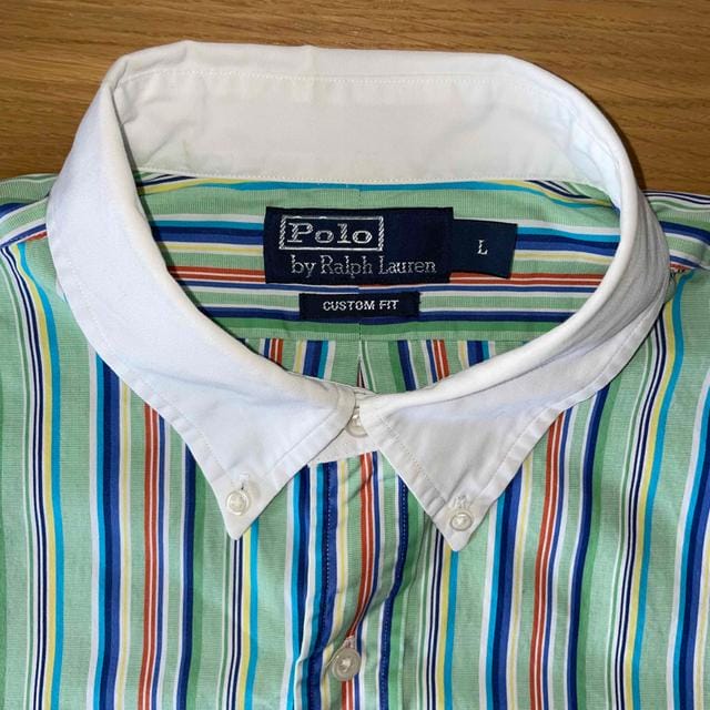 MULTI COLOUR STRIPE OXFORD SHIRT - M Men's Polo Ralph Lauren Casual Shirt