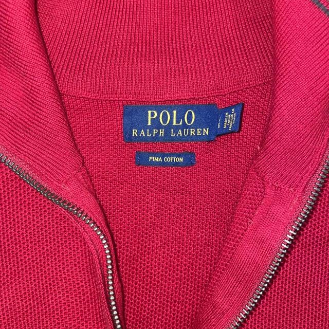 Polo Ralph Lauren Red Quarterzip -  M Men's Jumper