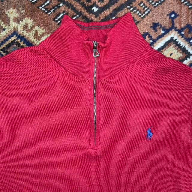 Polo Ralph Lauren Red Quarterzip -  M Men's Jumper