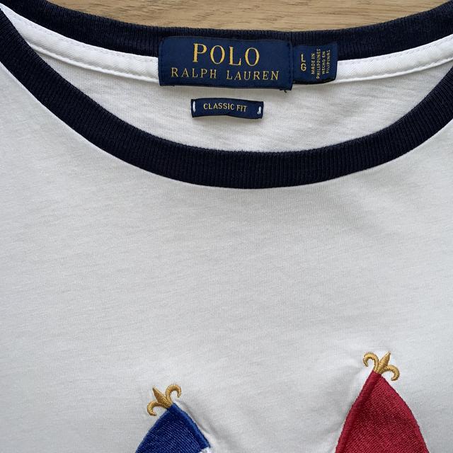 Polo Ralph Lauren White Cross Flag T-Shirt - L Men's Polo Shirt