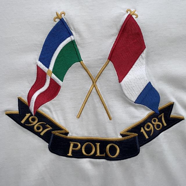 Polo Ralph Lauren White Cross Flag T-Shirt - L Men's Polo Shirt