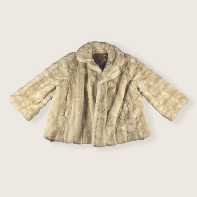 Super nice vintage Tissavel of France cream faux fur coat - M Women's Tan