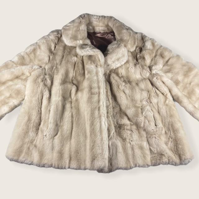 Super nice vintage Tissavel of France cream faux fur coat - M Women's Tan