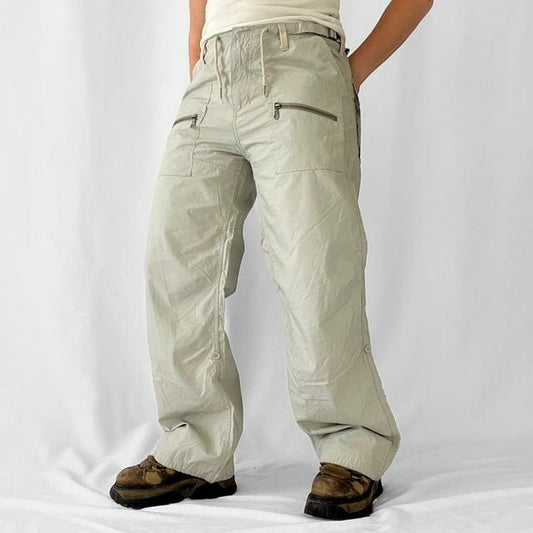 Y2K 00s beige multi pocket River Island utility cargo trousers - 32" Women's