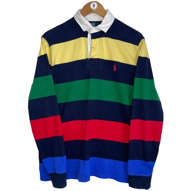 Multi colour Stripe Vintage Polo -  M Men's Polo Ralph Lauren Rugby Jersey