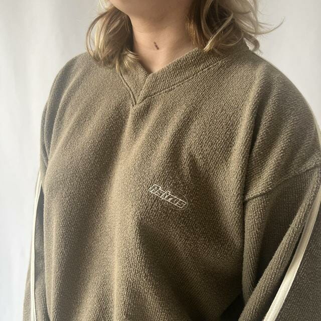 Brown towelled Astros v neck jumper - XL Men's Jumpers