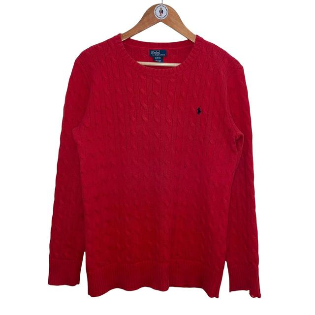 Cable knit red jumper -  M Men's Sweatshirt