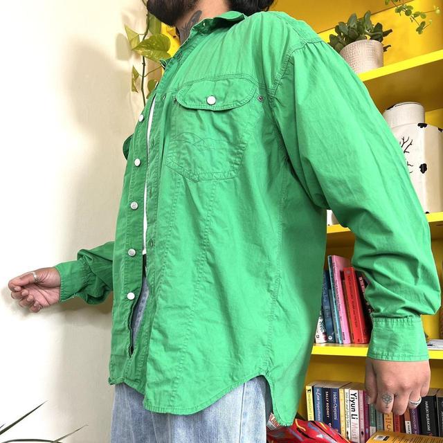 Vintage 90s green long sleeve shirt - L Men's Casual Shirt