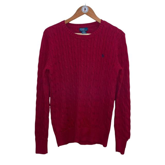 Cable knit red jumper -  M Men's Sweatshirt