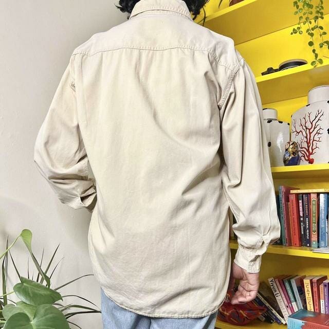 Vintage Replay cream long sleeve shirt - L Men's Casual Shirt