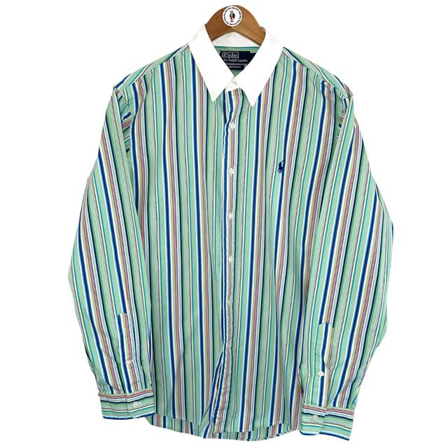 MULTI COLOUR STRIPE OXFORD SHIRT - M Men's Polo Ralph Lauren Casual Shirt