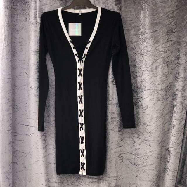 Missguided black and white lace up dress. Brand new never worn. NEEDS TO GO