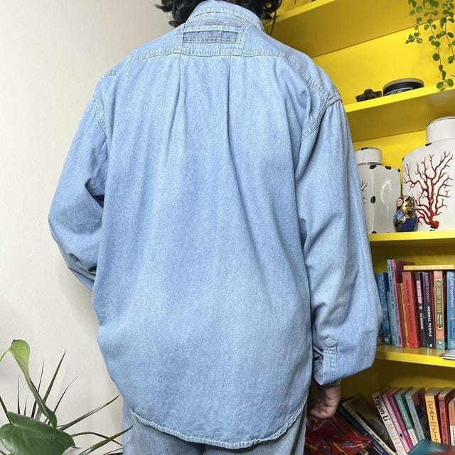 Vintage 90s denim long sleeve shirt - XL Men's Casual Shirt Blue