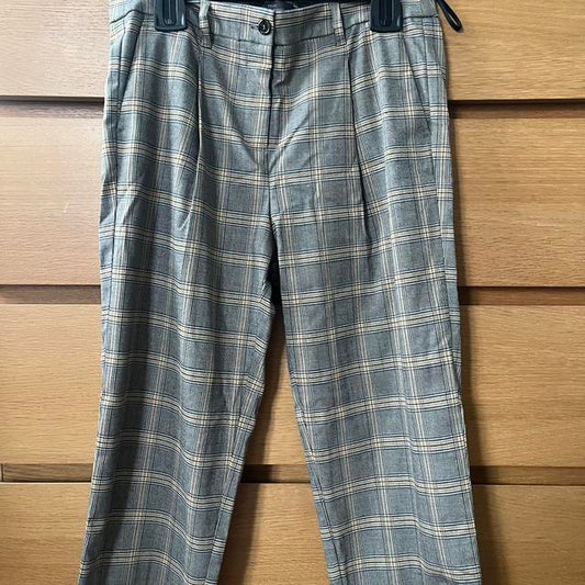 Tailored Checkered Pants - Size 10 Women's Next Casual Trousers Grey Grey Grey