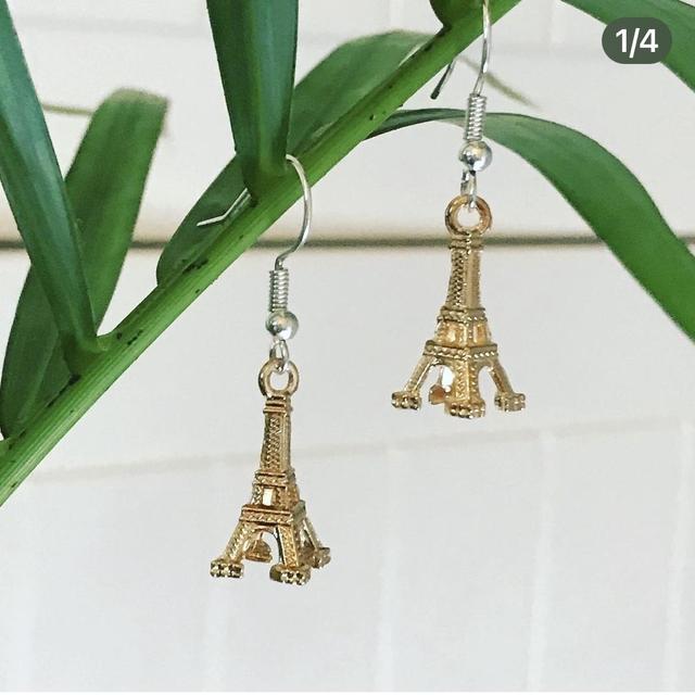 Handmade Golden Eiffel Tower Earrings 🇫🇷 # - One Size Women's Earring