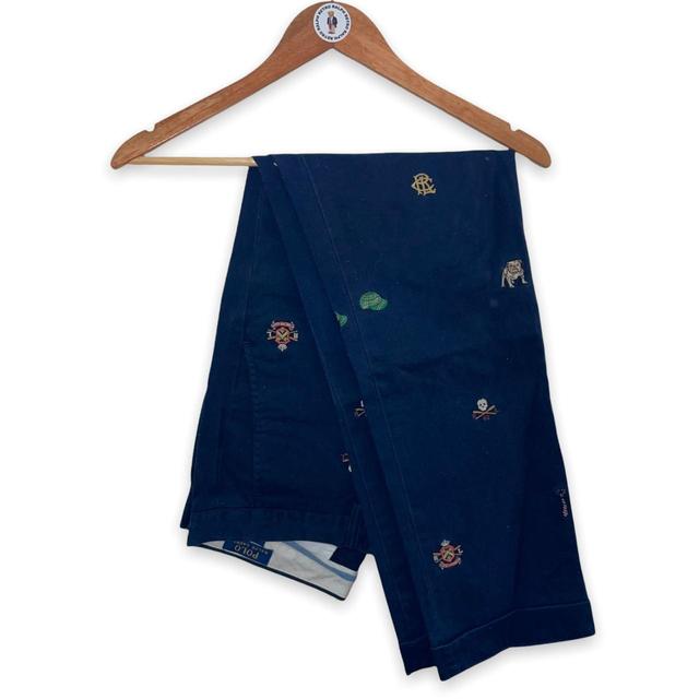 Polo Ralph Lauren College Print Chino Trousers -  32" Men's Navy Blue